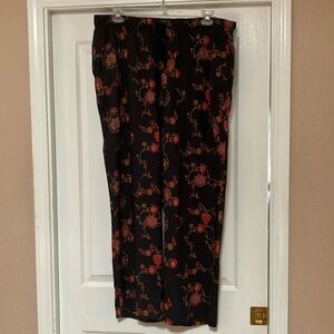 Coldwater Creek Women's Straight Pants 2X 18W 20W Black with Orange New